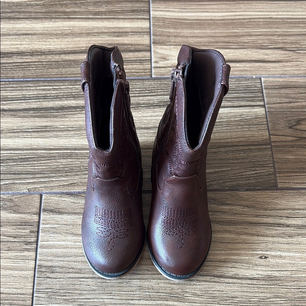 Toddler Girl Brown Leather Boots